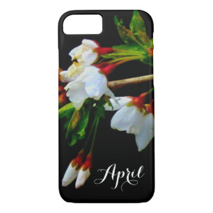 Coques Pour iPhone Élégant noir blanc fleuri blanc Blossom