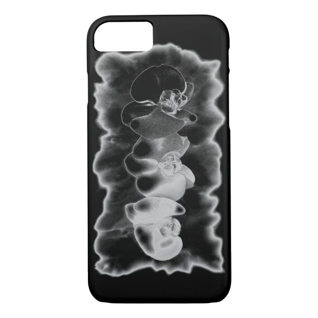Coques Case-Mate iPhone Élégant noir blanc tropical orchidées floral (Dos)