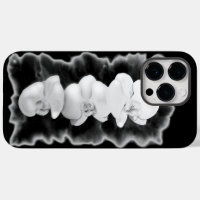 Élégant noir blanc tropical orchidées floral