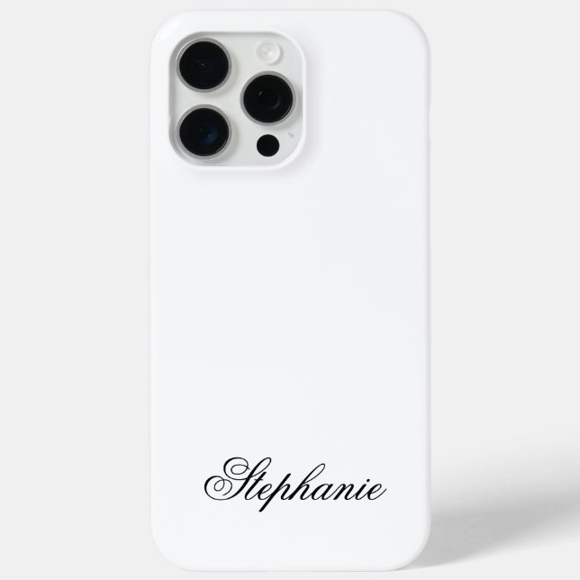 Coques Case-Mate iPhone Élégant nom de monogramme noir et blanc (Verso)