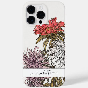 Coque Pour Pour iPhone 14 Pro Max Élégant nom de script floral Vintage