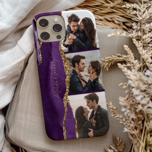Case-Mate iPhone Case Élégant Noms de Collage de 3 Photos Agate Violet O