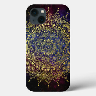 Case-Mate iPhone Case Elégant or sur Nebula foncé Floral Henna Mandala