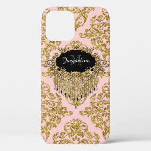 Case-Mate iPhone Case Élégant Parties scintillant rose or rouleaux Monog