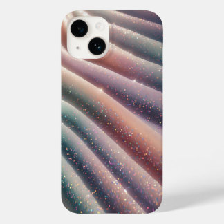 Coque Pour iPhone 14 Elegant Pastel Iridescent Glitter Silk Waves Shimm