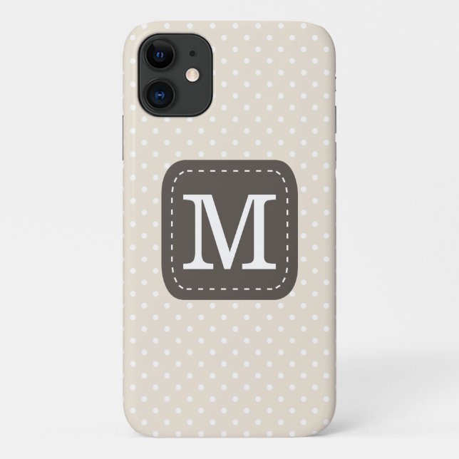 Coques Case-Mate iPhone Élégant Polka Pot Motif Personnalisé Monogramme (Dos)