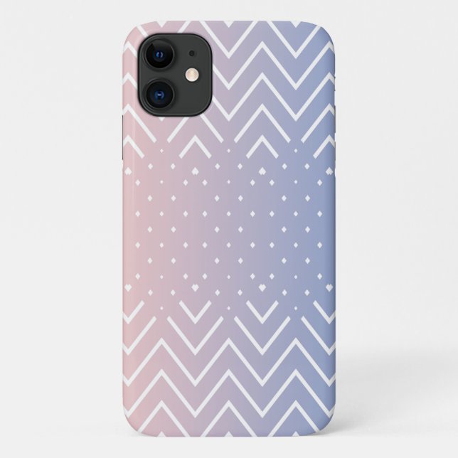 Coques Case-Mate iPhone Elégant quartz rose bleu pastel Cute Chevron (Dos)