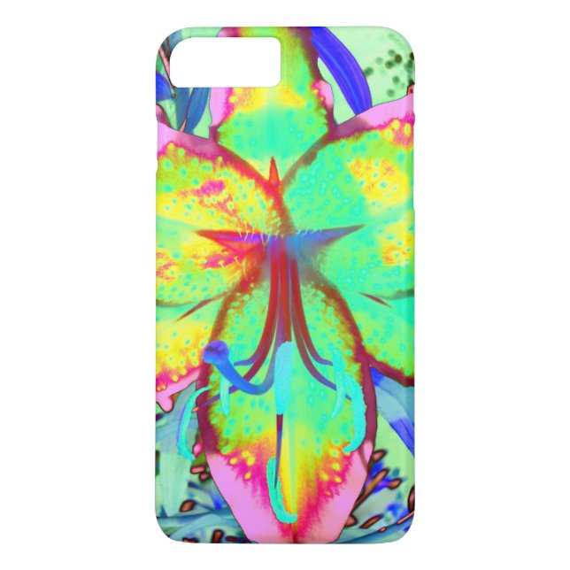 Coques Case-Mate iPhone Élégant rétro boho abstrait floral vert rose (Dos)