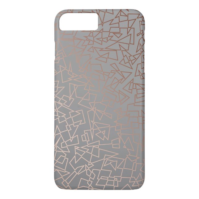 Coques Case-Mate iPhone Elégant rose élégant or géométrique motif gris  (Dos)