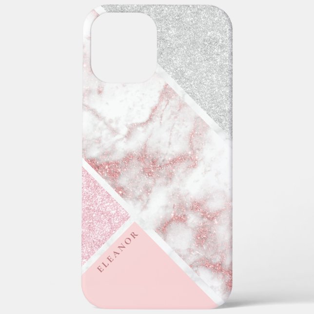 Coques Case-Mate iPhone Elégant rose géométrique or parties scintillant ma (Verso)
