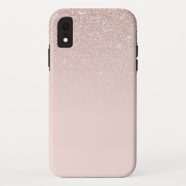 Coques Case-Mate iPhone Elégant Rose Gold Pink Parties scintillant Ombre (Dos)