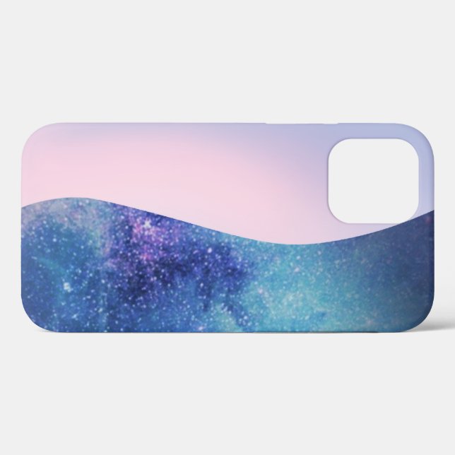 Coques Case-Mate iPhone Elégant rose moderne dégradé galaxie parties scint (Verso (horizontal))