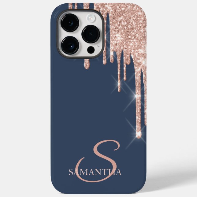 Coques Case-Mate iPhone Élégant Rose Parties scintillant or (Verso)