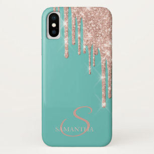 Case-Mate iPhone Case Elégant Rose Parties scintillant or vertes