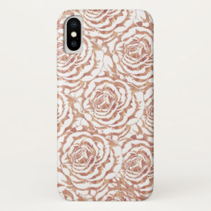 Coque Case-Mate Pour iPhone Elégant rose romantique or rose motif image