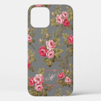 Élégant Rose Vintage avec Arrière - plan Monogram-