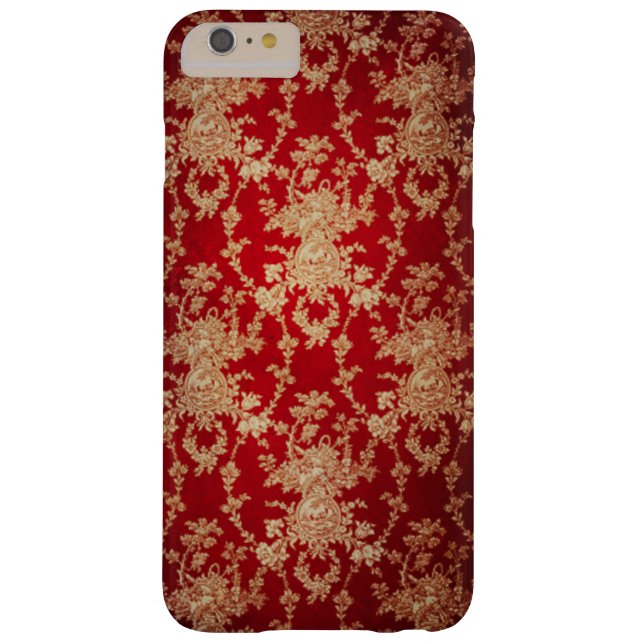 Coques Case-Mate iPhone Élégant rouge et or floral Damask (Dos)