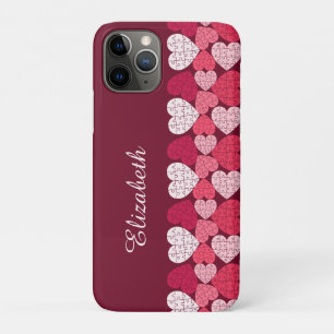 Case-Mate iPhone Case Élégant Rouge rose Jigsaw Puzzle Motif Nom