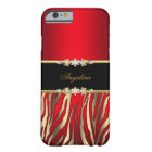 Elégant Rouge Zèbre Noir Or