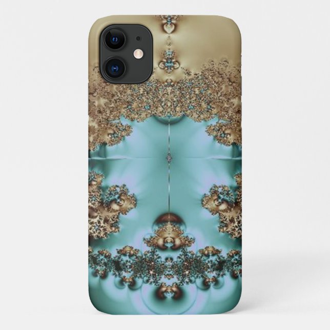 Coques Case-Mate iPhone Elégant Royal Gold et Aqua Design (Dos)