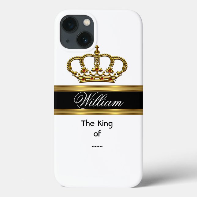 Coques Case-Mate iPhone Elégant Royal King Gold Black White Crown (Verso)