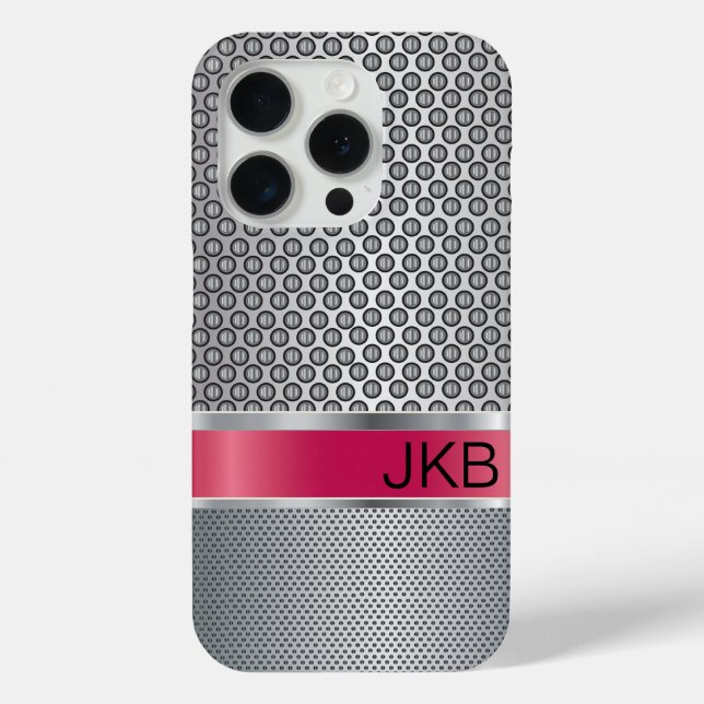 Coques Case-Mate iPhone Elégant Ruby Rouge et Faux Silver Metal (Verso)