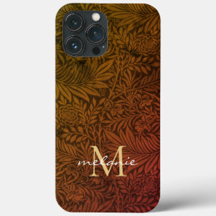 Case-Mate iPhone Case Élégant Rust Orange Or Floral Script Monogramme