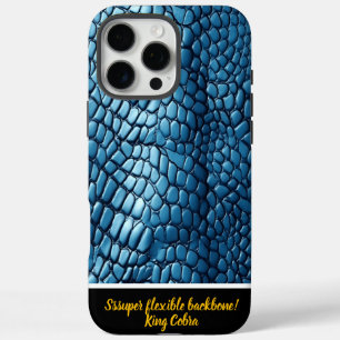Coques iPhone 16 Pro Max Élégant serpent bleu, art de la nature
