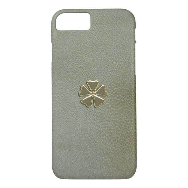 Coques Case-Mate iPhone Elégant Shamrock St.Patrick`s Day, Cuir vert (Dos)