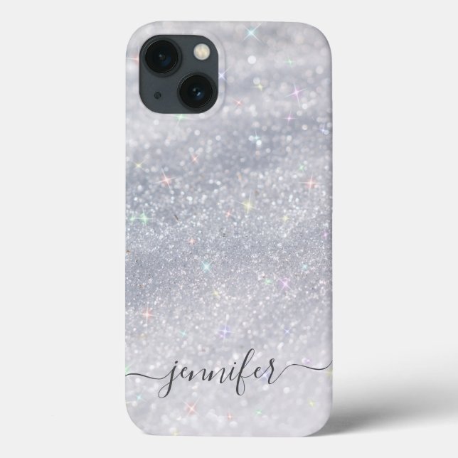Coques Case-Mate iPhone Elegant Silver Glitter (Verso)