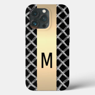 Case-Mate iPhone Case Élégant Silver Gold Steel Metallical monogrammed