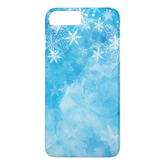 Coques Case-Mate iPhone Élégant Snowflakes Bleu Noël | Dossier téléphoniqu (Dos)