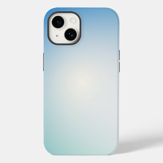 Coques Case-Mate iPhone  Elegant Soft Blue & White Ombre  (Verso)
