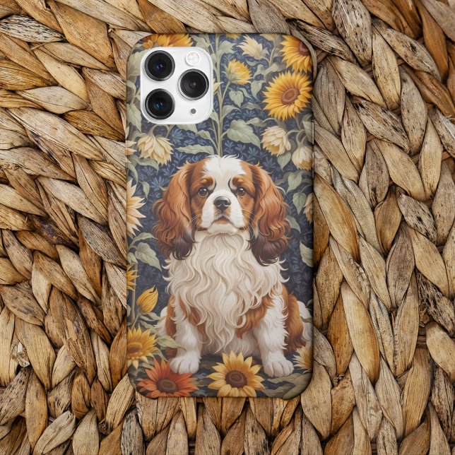 Coques Case-Mate iPhone Élégant tournesol Cavalier King Charles Spaniel (Créateur téléchargé)