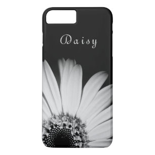 Coque iPhone 7 Plus Elégant tournesol noir Nom personnalisé