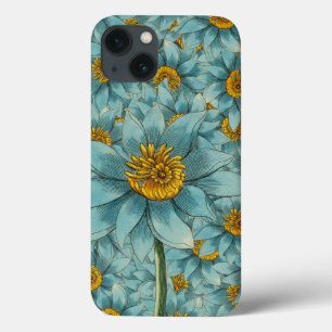 Case-Mate iPhone Case Elégant tournesol surréel Turquoise jaune Floral