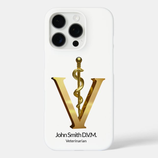 Coques Case-Mate iPhone Élégant vétérinaire vétérinaire Vet Asclepius Gold (Verso)