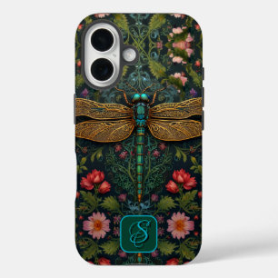 Coque Pour iPhone 16 Élégant Vintage dragonfly botanique personnaliser