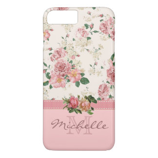 Coques Pour iPhone Élégant Vintage rose Floral Rose Nom