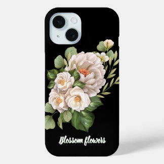 Coque Pour iPhone 15 Elegant white floral bouquet with green leaves