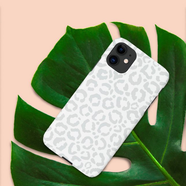 Coques Case-Mate iPhone Elegant White Gray Leopard Cheetah Animal Print (Créateur téléchargé)