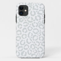 Elegant White Gray Leopard Cheetah Animal Print