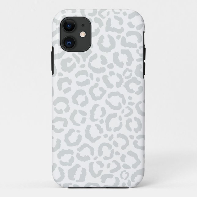 Coques Case-Mate iPhone Elegant White Gray Leopard Cheetah Animal Print (Dos)