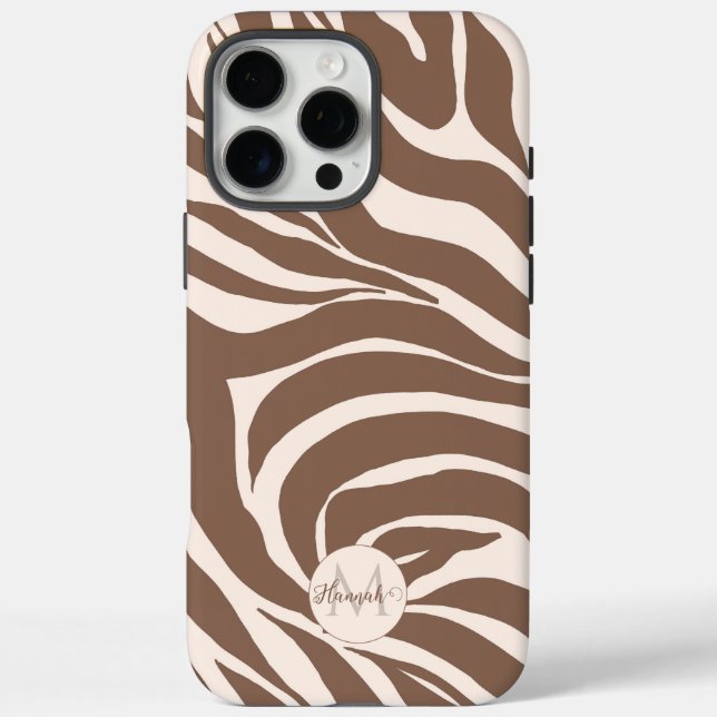 Coques Case-Mate iPhone Elégant Zebra Mocha Motif (Verso)