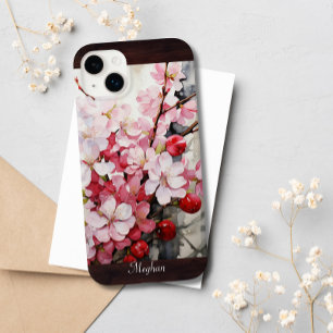 Coque Pour iPhone 14 Plus Elégante aquarelle fleurie de cerisier sur mesure