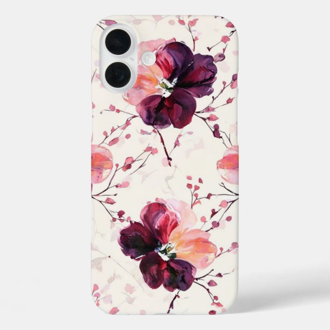 Coques Case-Mate iPhone Elégante aquarelle Floral & Branches Motif (Verso)
