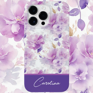 Coque Pour Pour iPhone 14 Pro Max Elégante aquarelle violette lilas