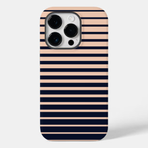 Coque Pour iPhone 14 Pro Élégante bande de monogramme noir et rose