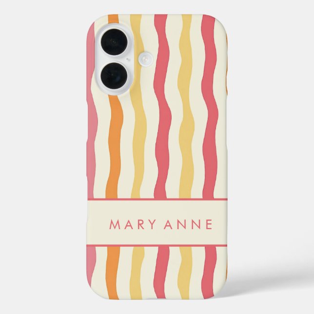 Coques Case-Mate iPhone Élégante bande verticale ondulée rétro (Verso)