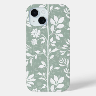 Coque Pour iPhone 15 Élégante botanique douce Art floral poétique vert
